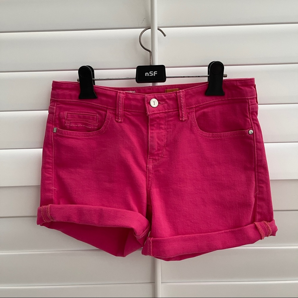 Anthropologie Hot Pink Denim Shorts